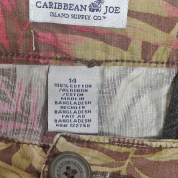 Caribbean Joe Tropical Palm Capri Shorts 14 - Picture 5 of 5